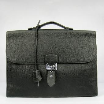 Hermes Black Sac A Depeches 38cm Briefcase Bag