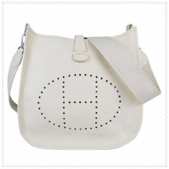 Hermes Evelyne III Bag White