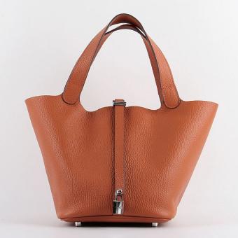 Hermes Picotin Lock Bag In Orange Leather