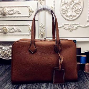 Hermes Victoria II 35cm Bag In Brown Leather