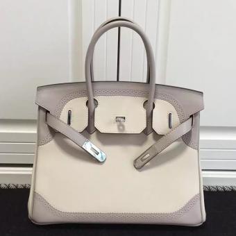 Hermes Birkin Ghillies 30cm In Ivory Swift Leather