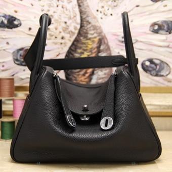 Hermes Black Clemence Lindy 30cm Bag