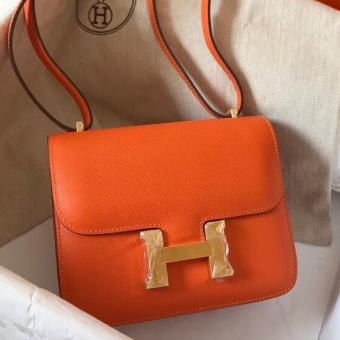 Hermes Mini Constance 18cm Orange Epsom Bag