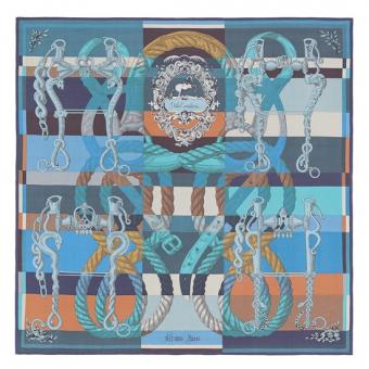 Hermes Blue Della Cavalleria Shawl