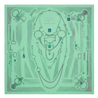 Hermes Green Etude Pour Une Parure De Gala Scarf