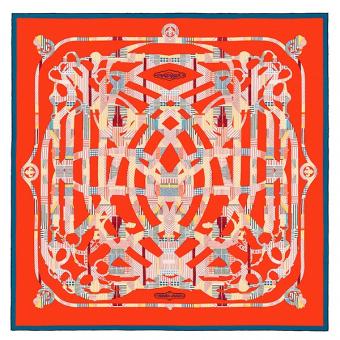 Hermes Piment Cavalcadour Morning Shawl 140cm