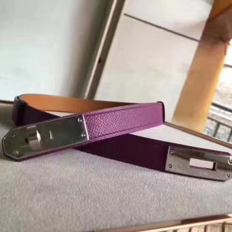 Hermes Cyclamen Epsom Kelly Belt With Palladium Hardware