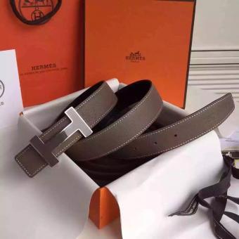 Hermes Grey Clemence Kits Belt 32mm Quizz H Buckle