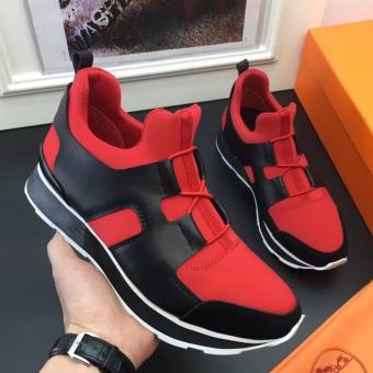 Hermes Men Red/Black Player Sneakers