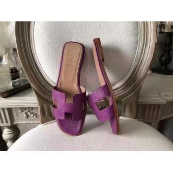 Hermes Oran Sandals In Cyclamen Epsom Leather